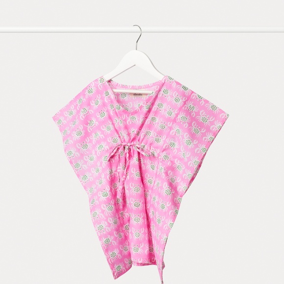 Girls Cotton Kaftan Dress | Hand Block Print | 18M–6Y | Organic 100% Cotton - Picture 3 of 3